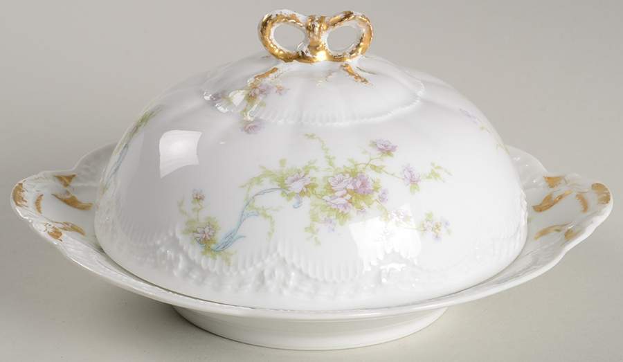 Schleiger 57W Round Covered Butter with Strainer by Haviland-1