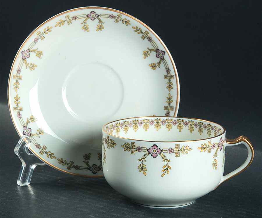 Schleiger 580 Flat Cup & Saucer Set by Haviland-1