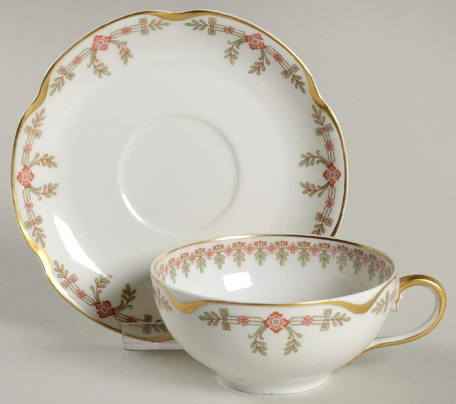 Schleiger 580A Flat Cup & Saucer Set by Haviland-1