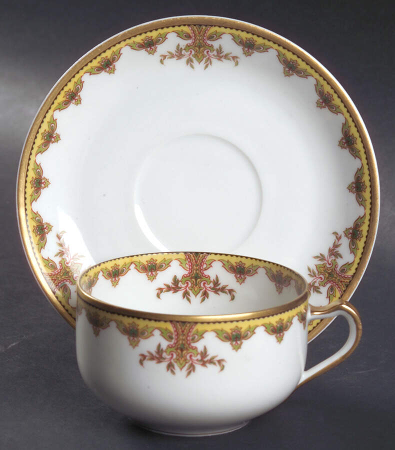 Schleiger 582 Flat Cup & Saucer Set by Haviland-1
