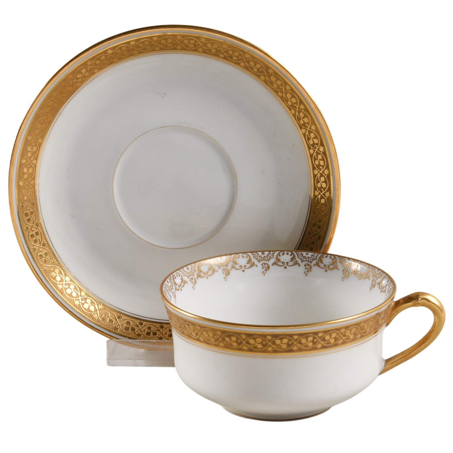 Schleiger 584 Flat Cup & Saucer Set by Haviland-1