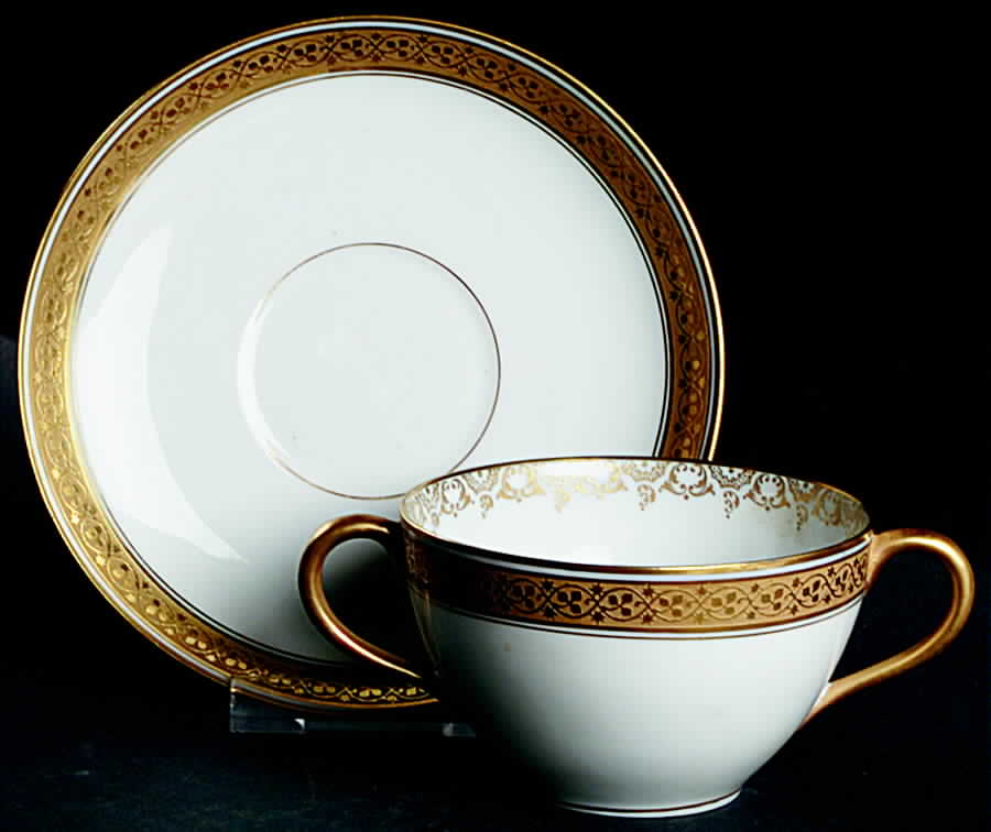 Schleiger 584 Flat Bouillon Cup & Saucer by Haviland-1