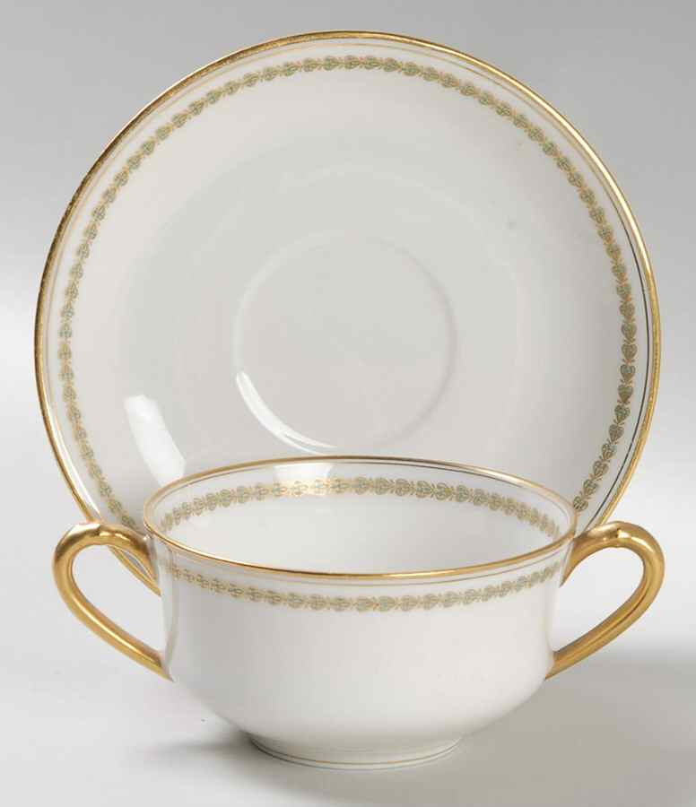 Schleiger 587 Flat Bouillon Cup & Saucer by Haviland-1