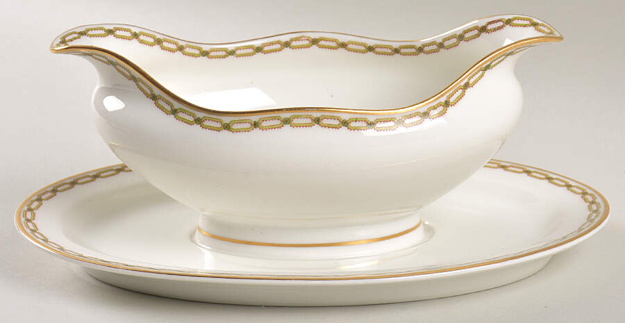 Schleiger 588 Gravy Boat with Attached Underplate by Haviland-1