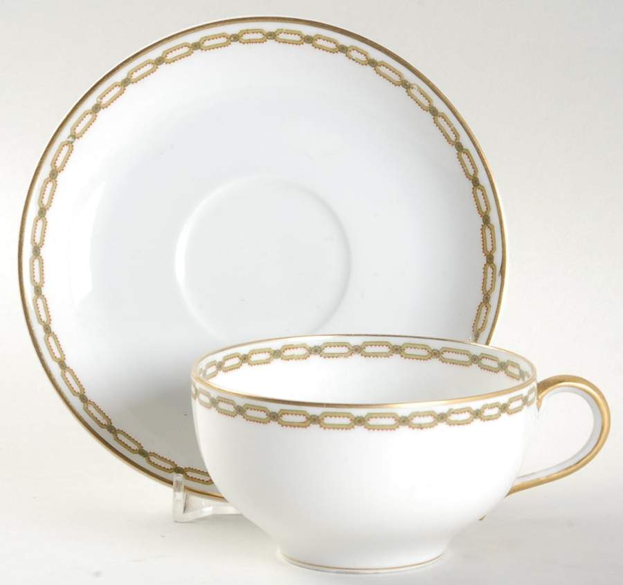 Schleiger 588 Flat Cup & Saucer Set by Haviland-1