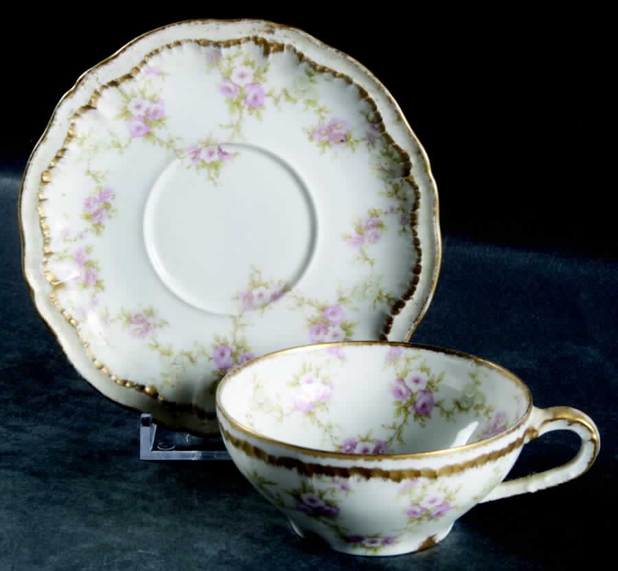 Schleiger 598 Flat Demitasse Cup & Saucer Set by Haviland-1