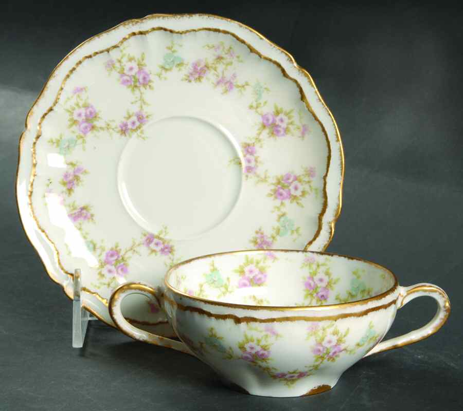 Schleiger 598 Flat Bouillon Cup & Saucer by Haviland-1