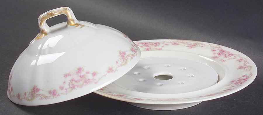 Schleiger 599 Round Covered Butter with Strainer by Haviland-1