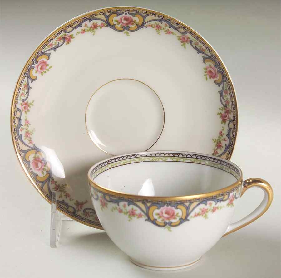 Schleiger 614E Flat Cup & Saucer Set by Haviland-1