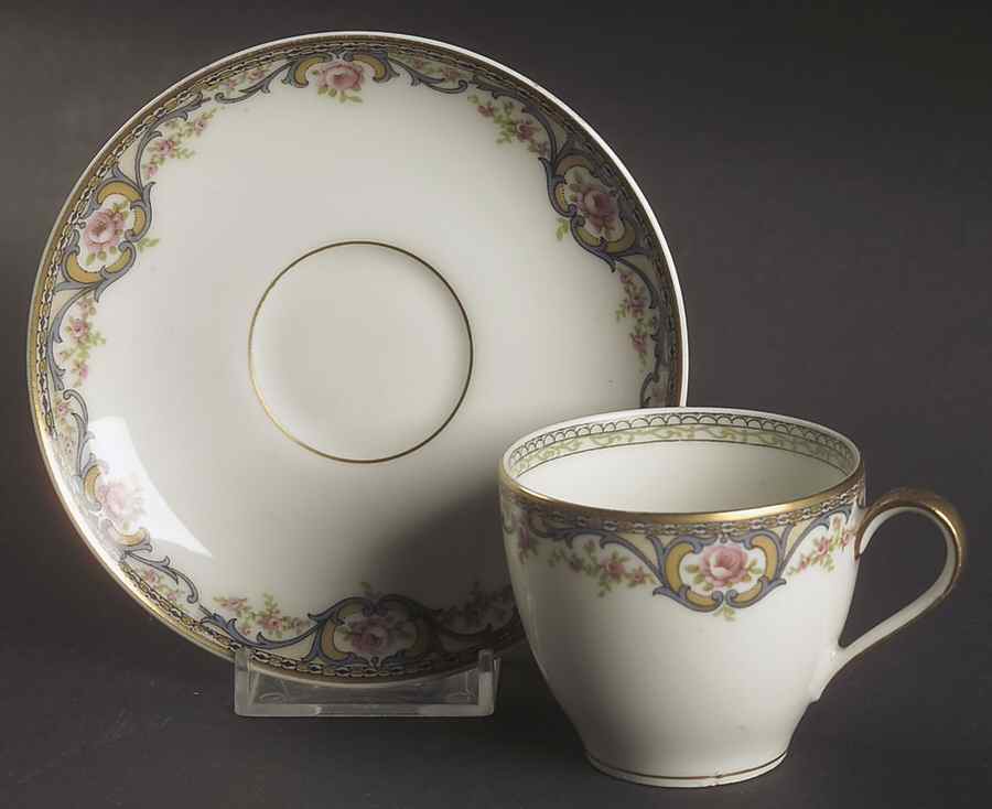 Schleiger 614E Flat Demitasse Cup & Saucer Set by Haviland-1