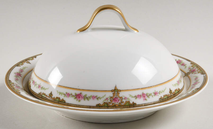 Schleiger 618 Round Covered Butter with Strainer by Haviland-1