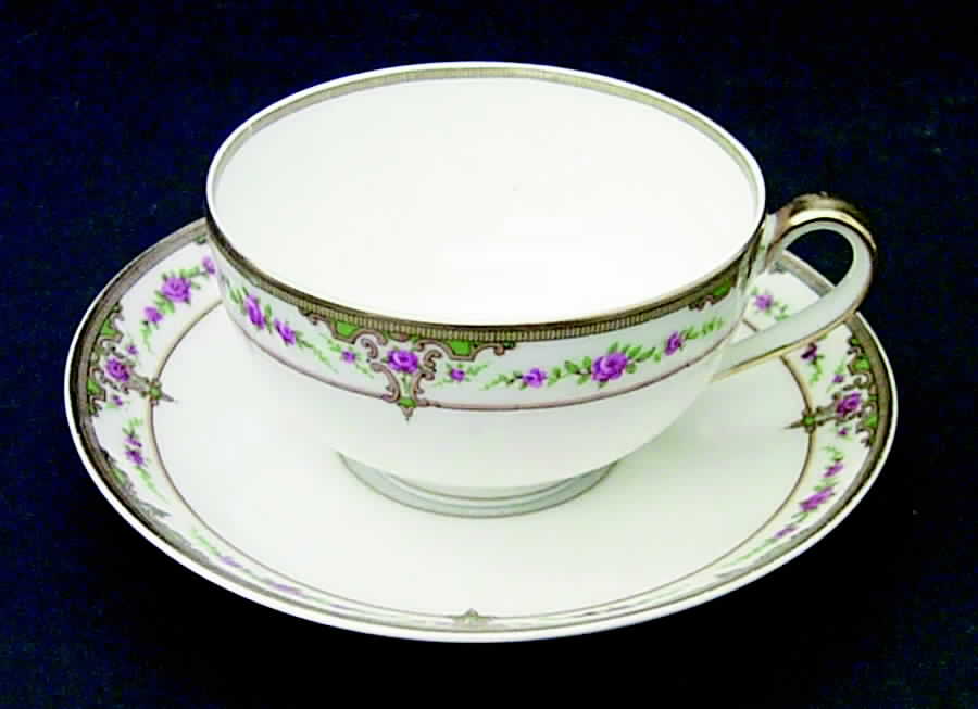 Schleiger 618 Flat Cup & Saucer Set by Haviland-1