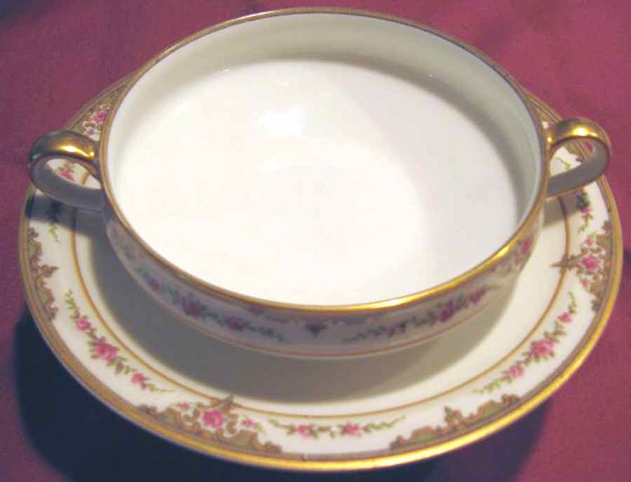 Schleiger 618 Footed Cream Soup Bowl & Saucer Set by Haviland-1