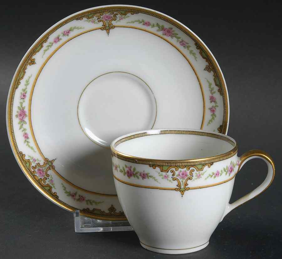 Schleiger 618 Flat Demitasse Cup & Saucer Set by Haviland-1