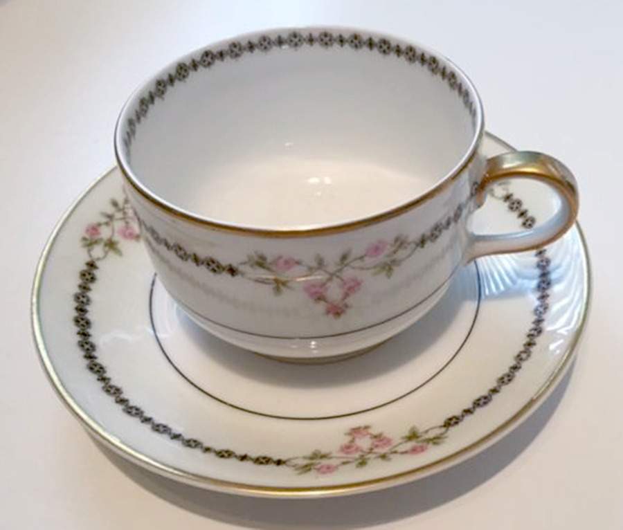 Schleiger 624a Footed Cup & Saucer Set by Haviland-1