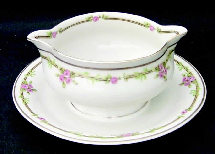 Schleiger 625A Round Gravy Boat/Attached Underplate by Haviland-1