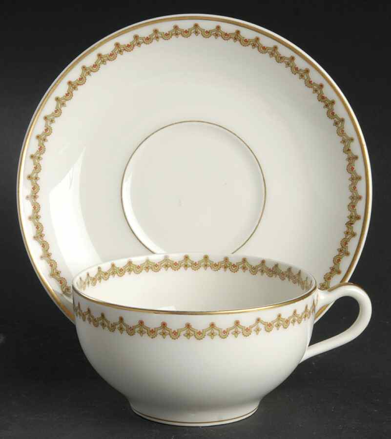 Schleiger 627 Flat Cup & Saucer Set by Haviland-1