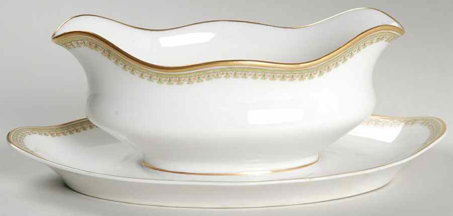 Schleiger 629 Gravy Boat with Attached Underplate by Haviland-1