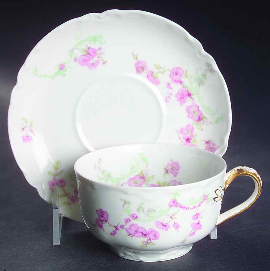 Schleiger 63 Flat Cup & Saucer Set by Haviland-1