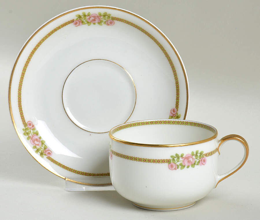 Schleiger 636A Flat Cup & Saucer Set by Haviland-1
