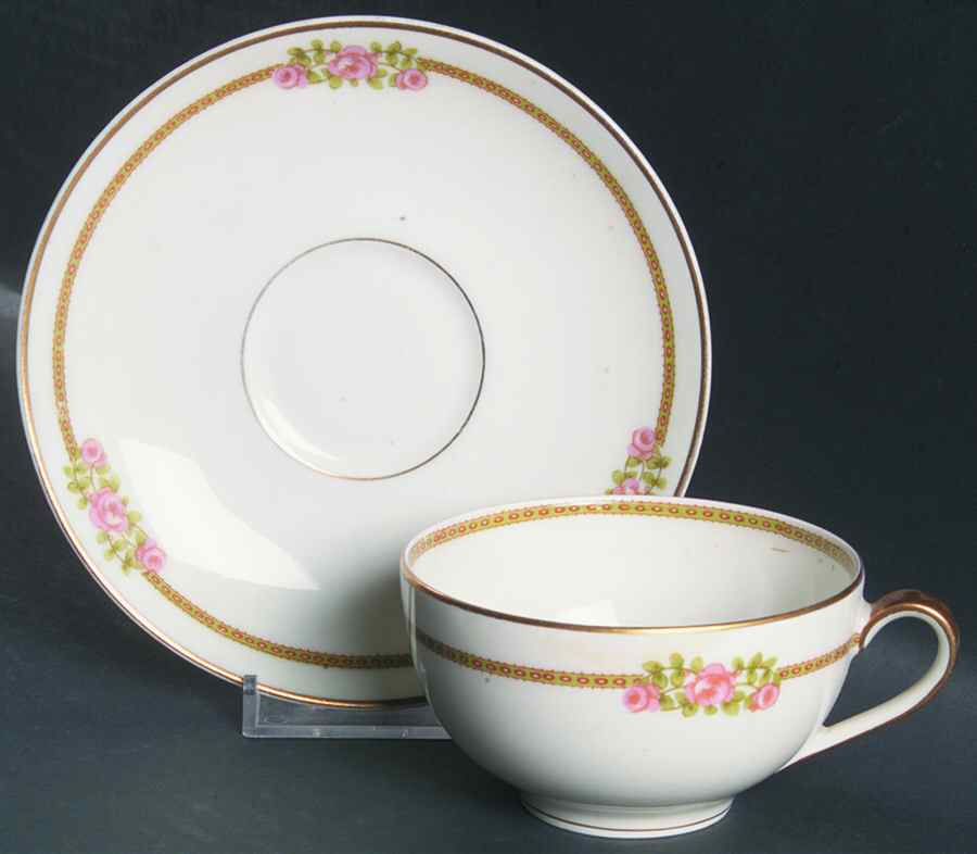 Schleiger 636A Flat Cup & Saucer Set by Haviland-1
