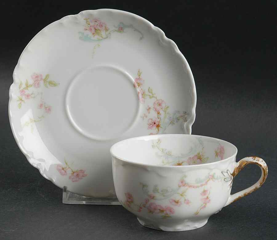 Schleiger 63B Flat Cup & Saucer Set by Haviland-1