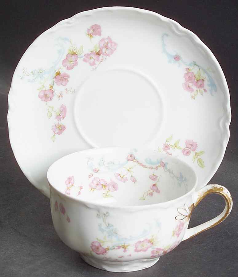 Schleiger 63B Flat Cup & Saucer Set by Haviland-1