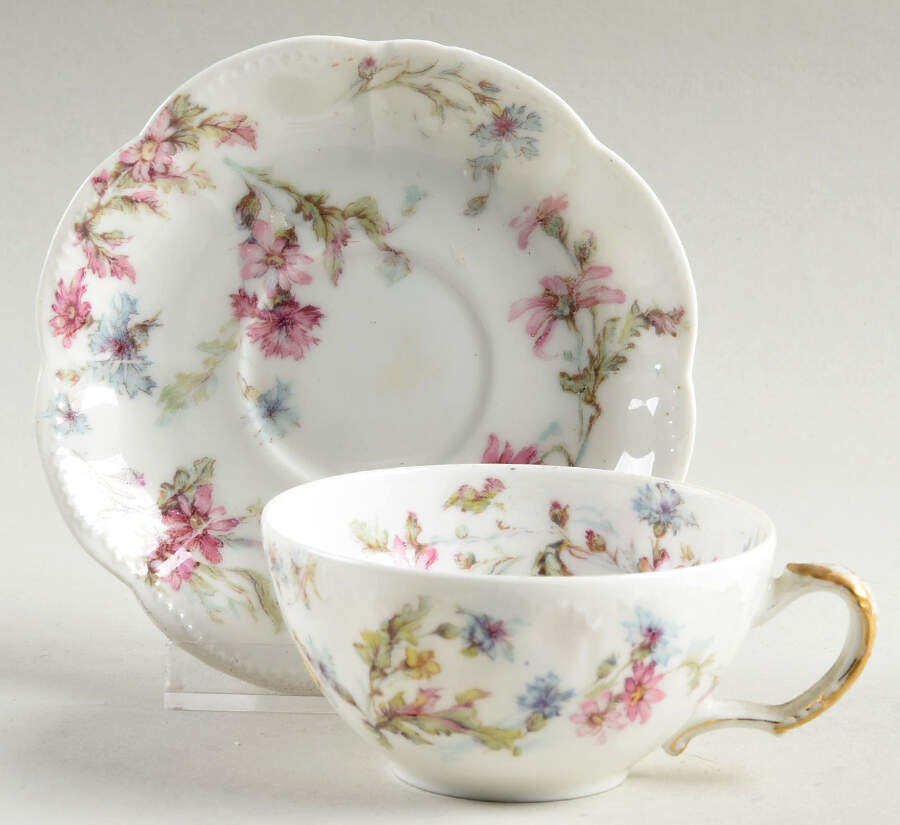 Schleiger 659 Flat Demitasse Cup & Saucer Set by Haviland-1