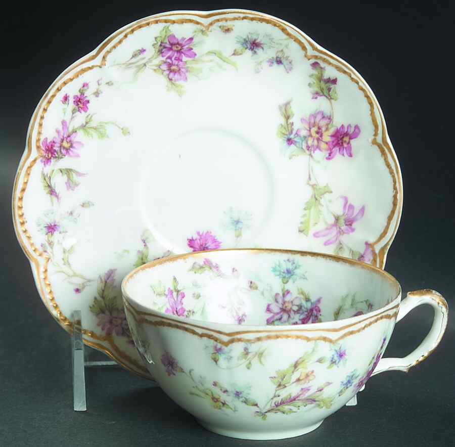 Schleiger 659A Flat Cup & Saucer Set by Haviland-1