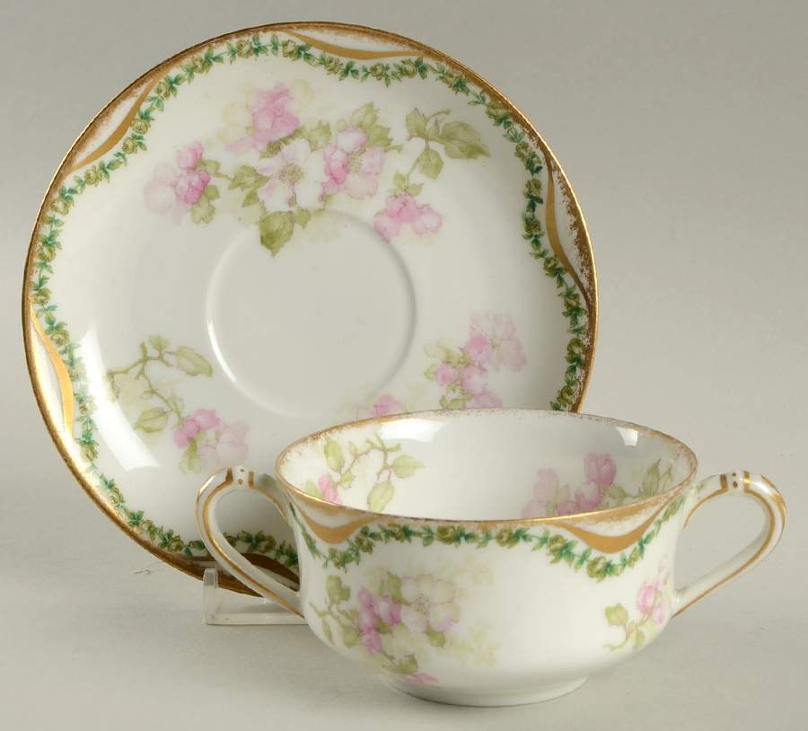 Schleiger 66 Flat Bouillon Cup & Saucer by Haviland-1