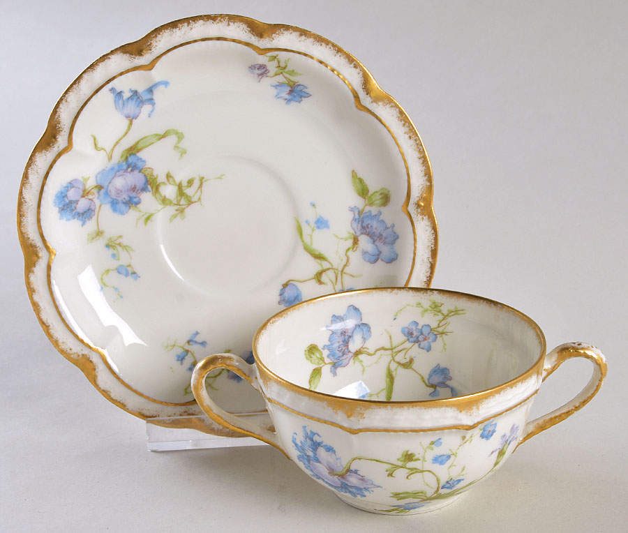 Schleiger 663a Flat Bouillon Cup & Saucer by Haviland-1