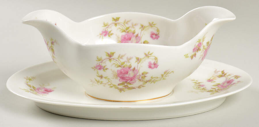 Schleiger 666 Gravy Boat with Attached Underplate by Haviland-1