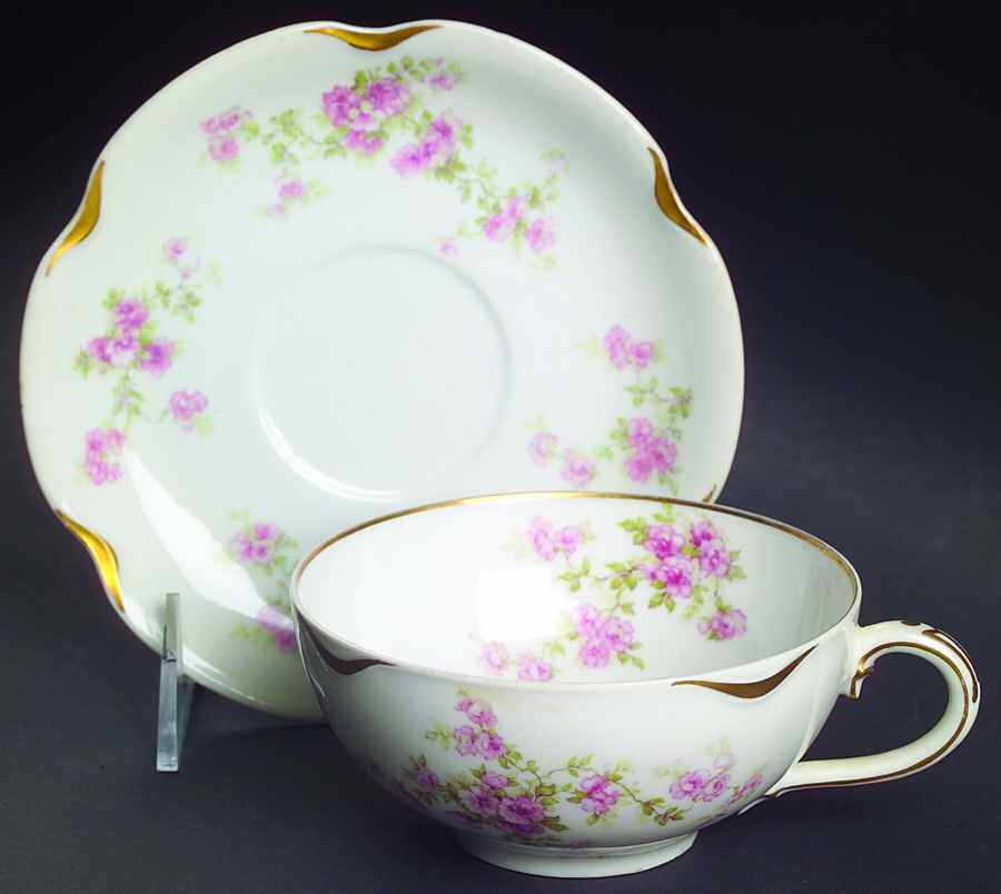 Schleiger 67D Flat Cup & Saucer Set by Haviland-1