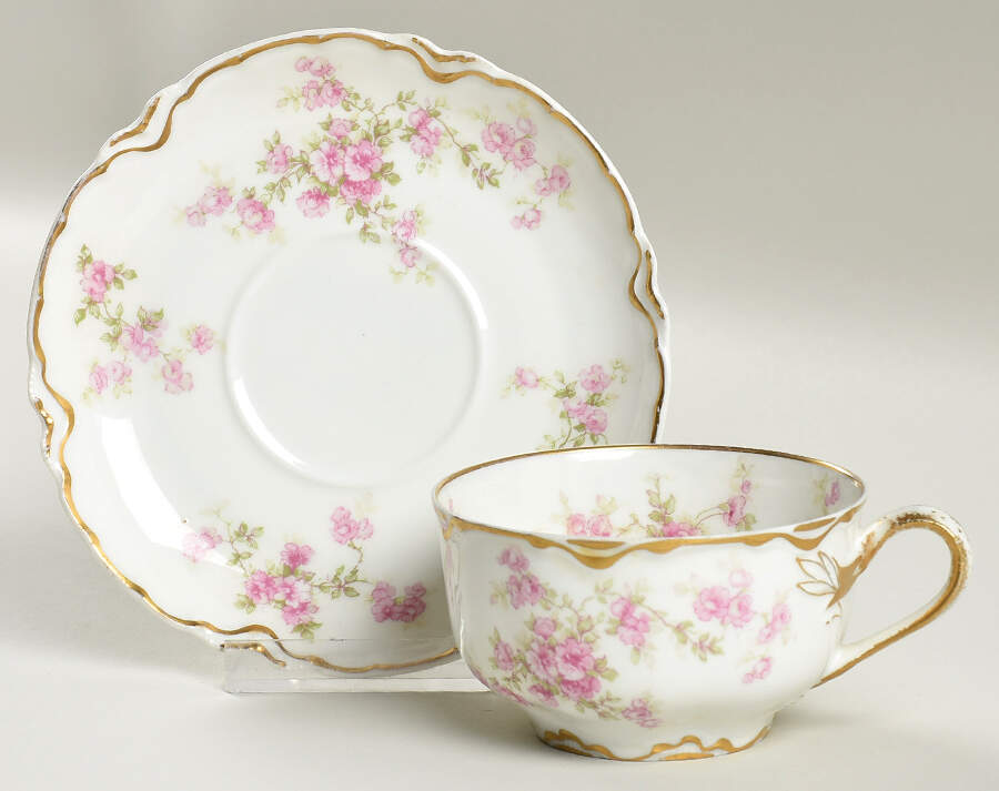 Schleiger 67E Flat Cup & Saucer Set by Haviland-1
