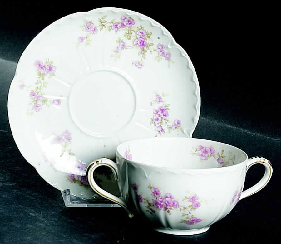 Schleiger 67G Flat Bouillon Cup & Saucer by Haviland-1