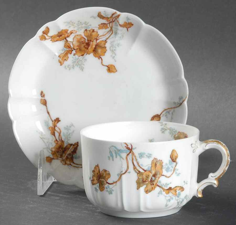 Schleiger 685 Flat Cup & Saucer Set by Haviland-1