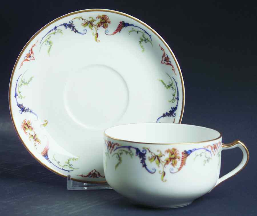 Schleiger 701A Flat Cup & Saucer Set by Haviland-1