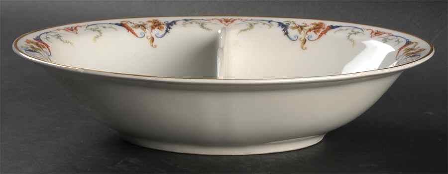 Schleiger 701A 10" Oval Divided Vegetable Bowl by Haviland-1
