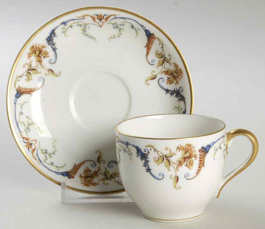 Schleiger 701A Flat Demitasse Cup & Saucer Set by Haviland-1
