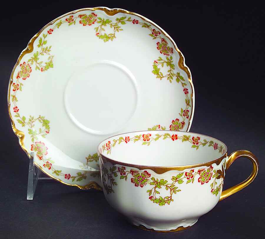 Schleiger 705 Flat Cup & Saucer Set by Haviland-1