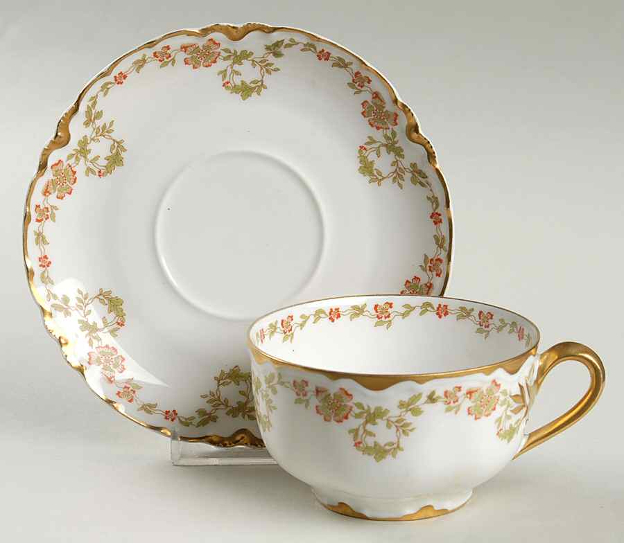 Schleiger 705 Flat Cup & Saucer Set by Haviland-1