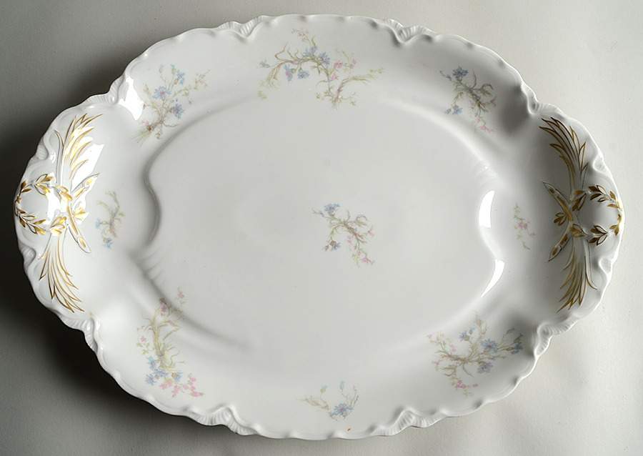 Schleiger 70A 18" Oval Serving Platter with Well by Haviland-1