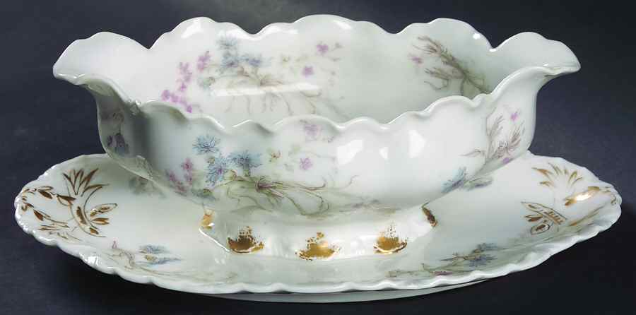 Schleiger 70A Gravy Boat with Attached Underplate by Haviland-1