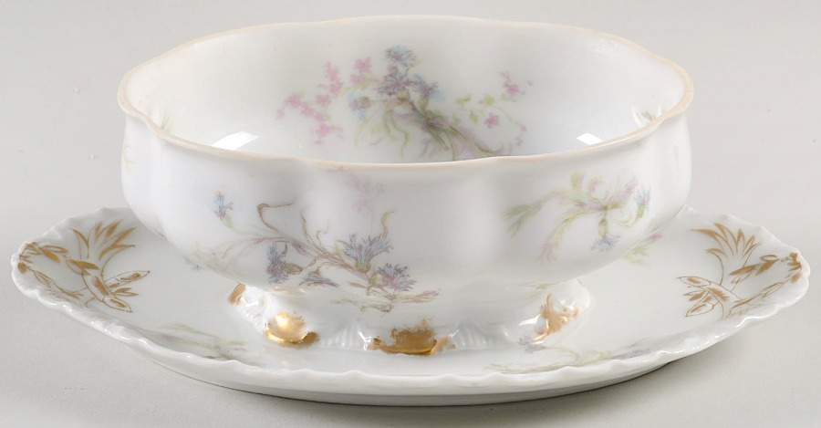 Schleiger 70A Gravy Boat w/Attached Underplate No Lid by Haviland-1