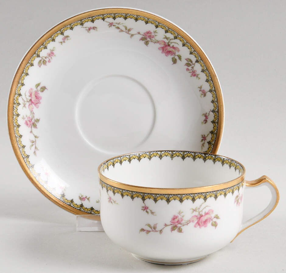 Schleiger 710 Flat Cup & Saucer Set by Haviland-1