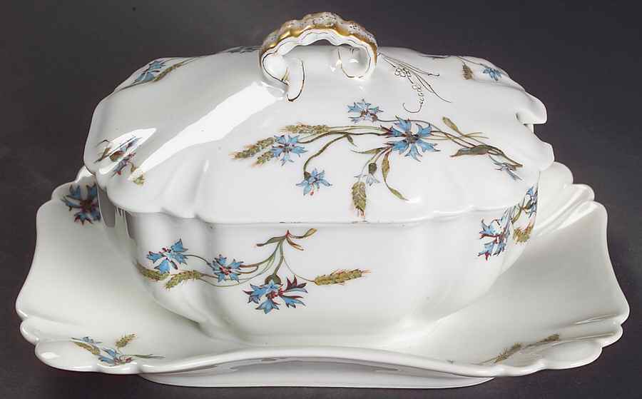 Schleiger 73 Gravy Boat w/Attached Underplate & Lid by Haviland-1