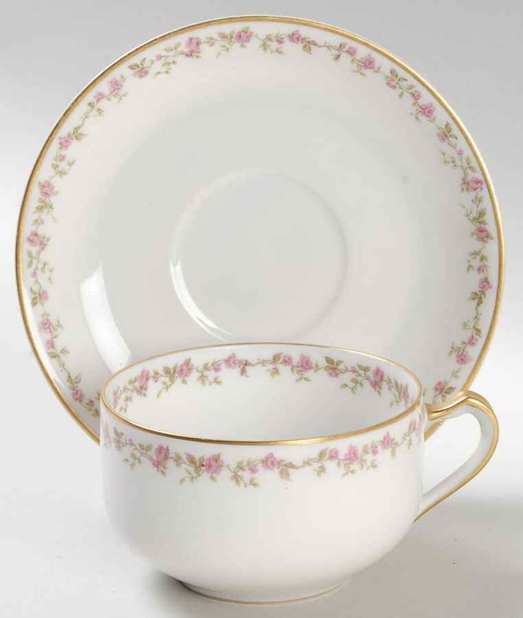Schleiger 736 Flat Cup & Saucer Set by Haviland-1