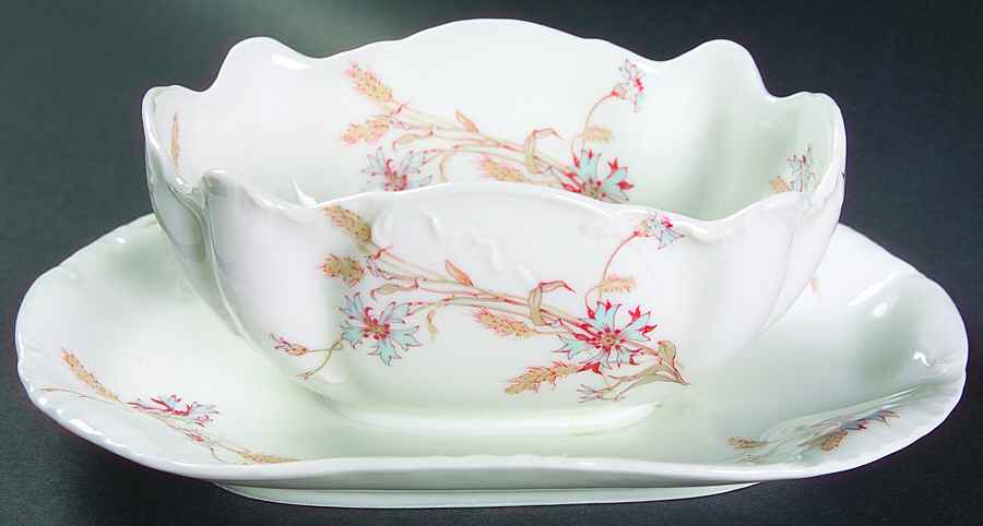 Schleiger 73A Gravy Boat with Attached Underplate by Haviland-1