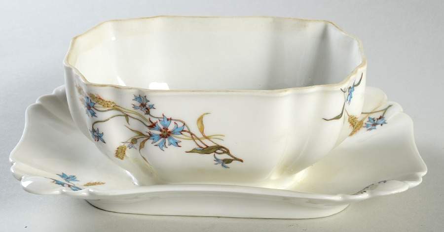 Schleiger 73G Gravy Boat with Attached Underplate by Haviland-1
