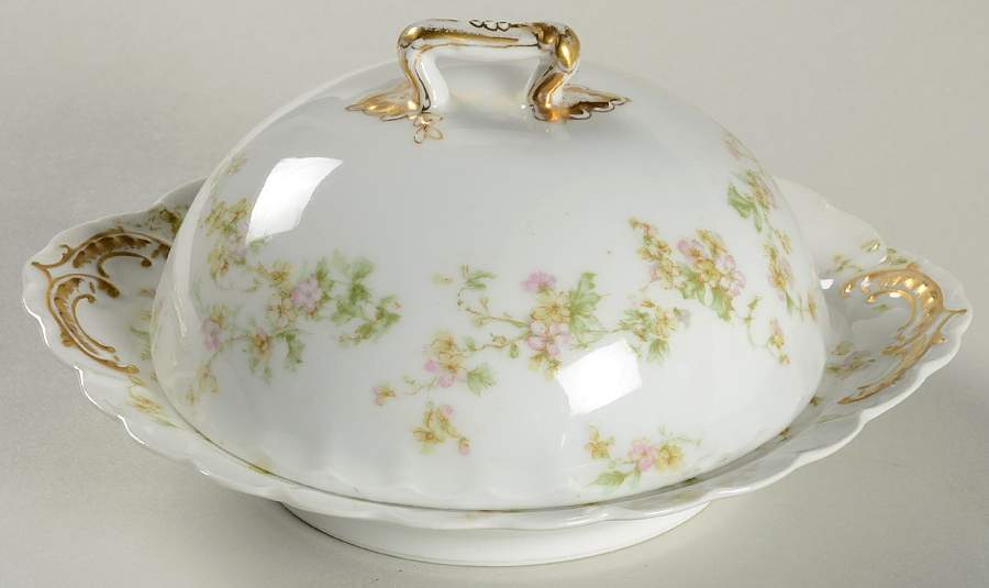 Schleiger 74 Round Covered Butter with Strainer by Haviland-1